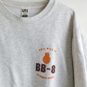 Roll with it BB8 StarWars Grey Crewneck